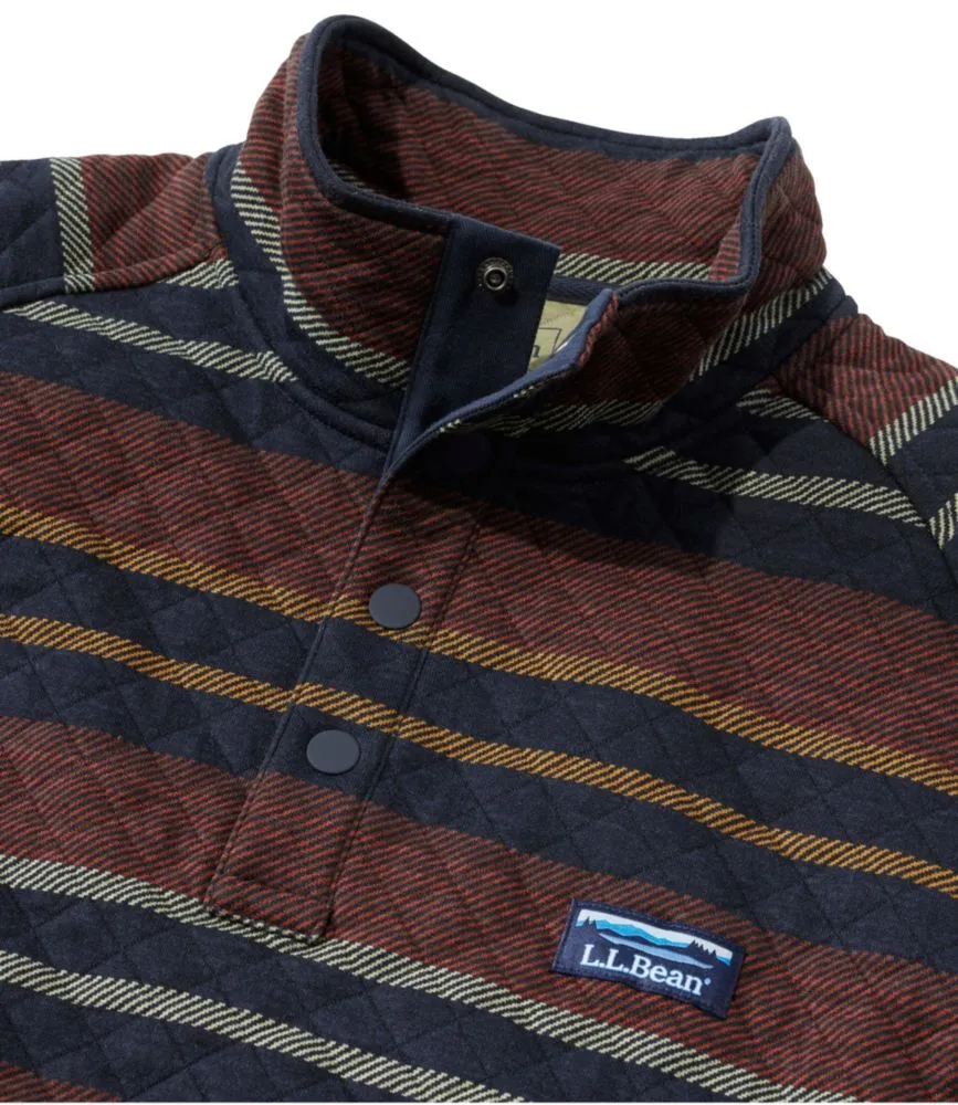Men's Quilted Sweatshirt, Mockneck, Stripe