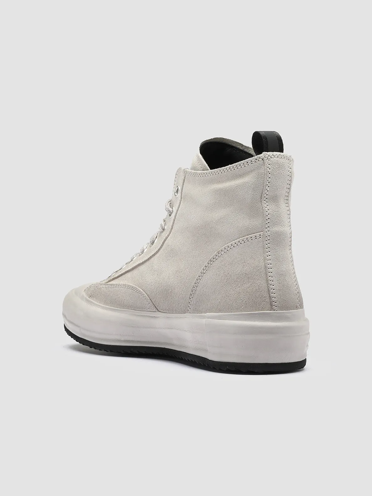 MES 011 - White Suede High-Top Sneakers