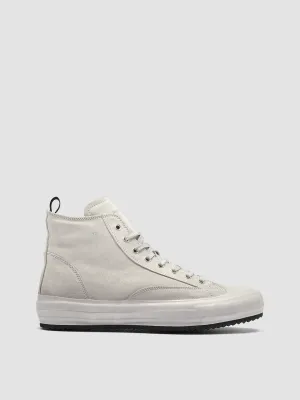 MES 011 - White Suede High-Top Sneakers