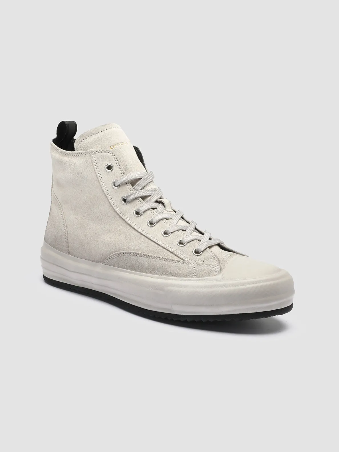 MES 011 - White Suede High-Top Sneakers