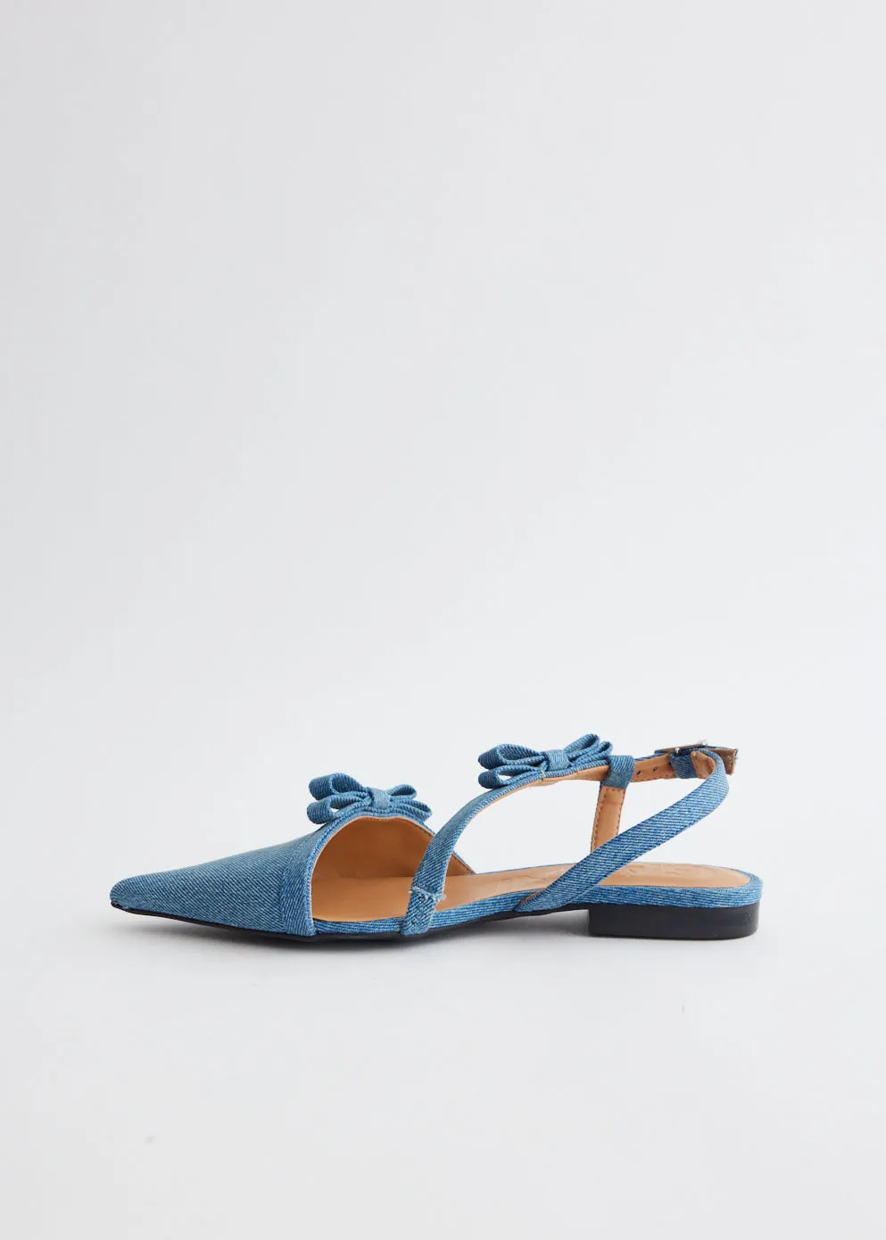 Multi Bow Pointy Cut Out Ballerinas