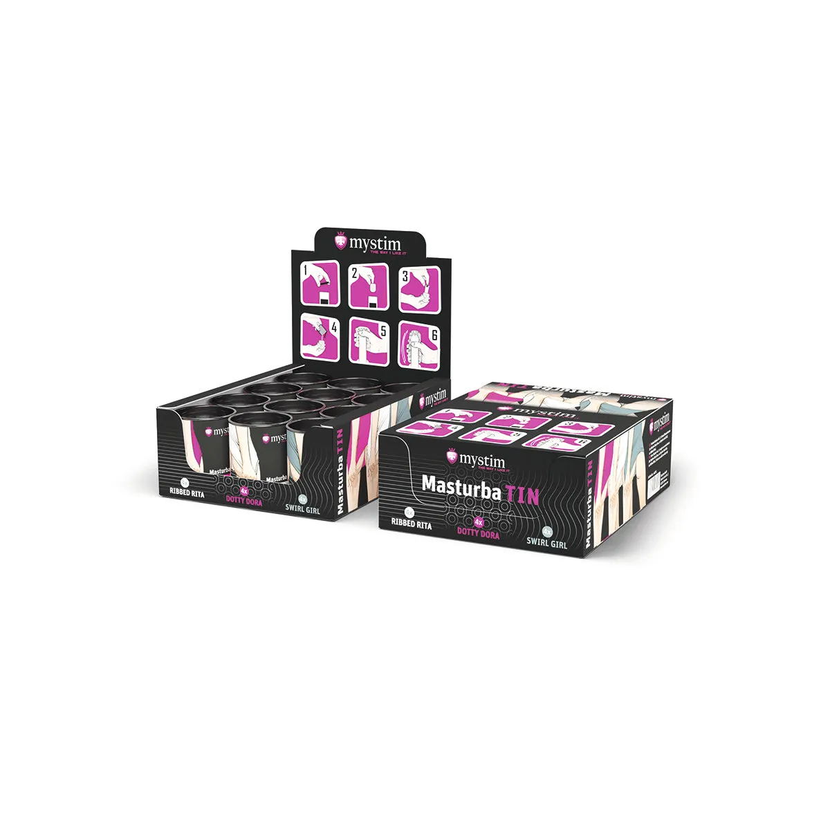 Mystim MasturbaTINS Stroker 12-Piece Display