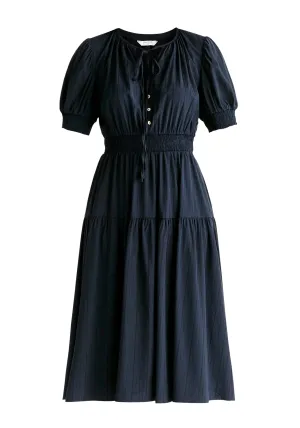 Navy Peekaboo Back Dress