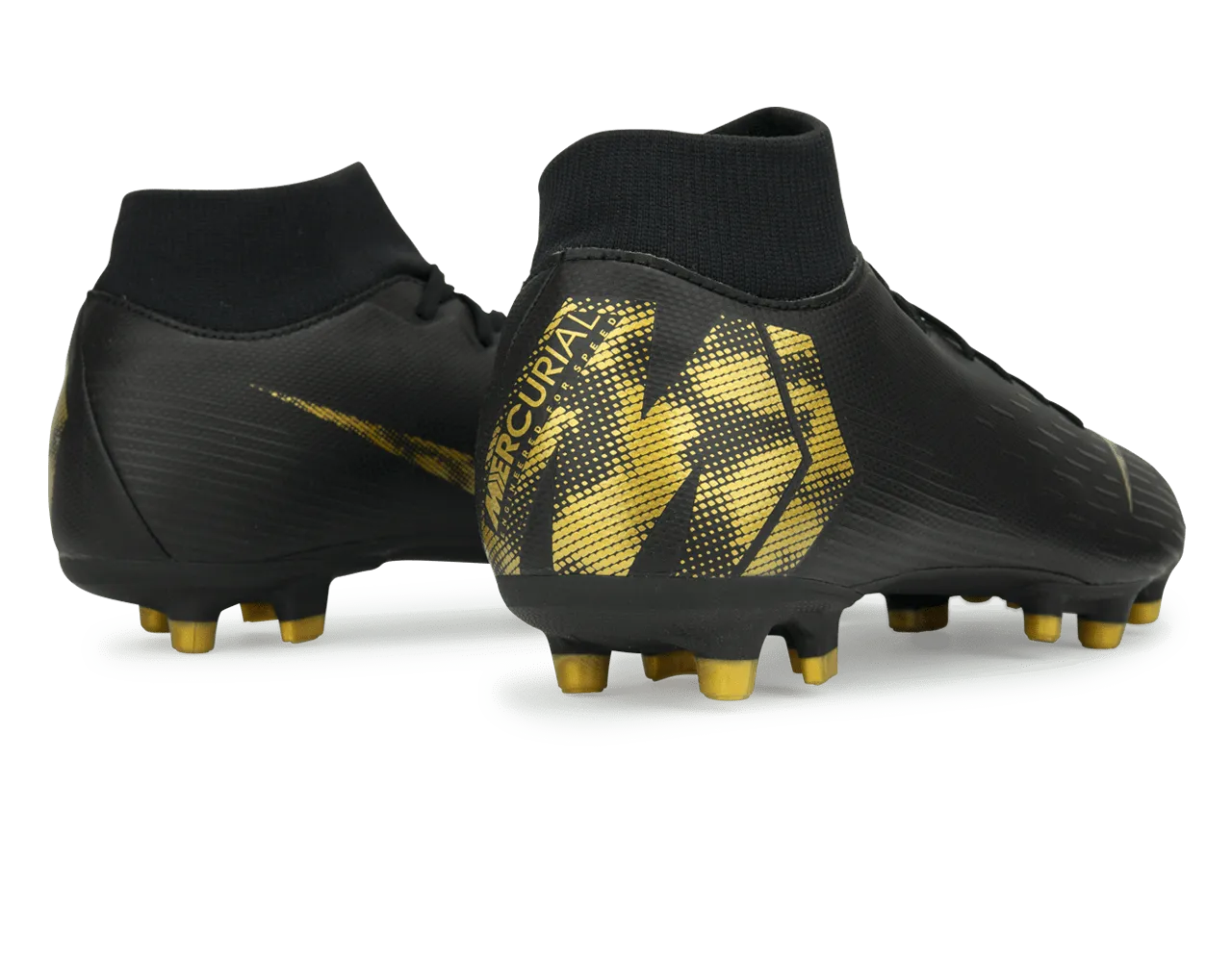 Nike Men's Mercurial Superfly 6 Academy FG/MG Black/Metallic Vivid Gold