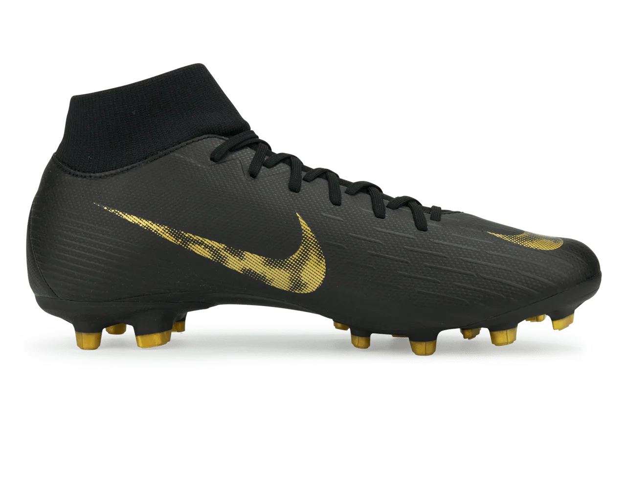 Nike Men's Mercurial Superfly 6 Academy FG/MG Black/Metallic Vivid Gold