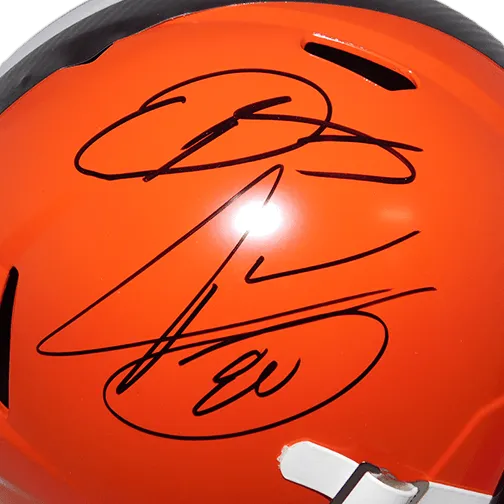 Odell Beckham Jr And Jarvis Landry Dual Signature Cleveland Browns Full Size Replica Speed Football Helmet! (JSA)
