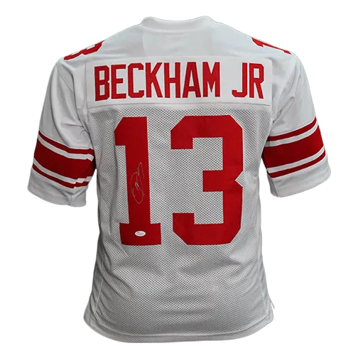 Odell Beckham Jr Autographed New York Football Jersey White (Beckett)