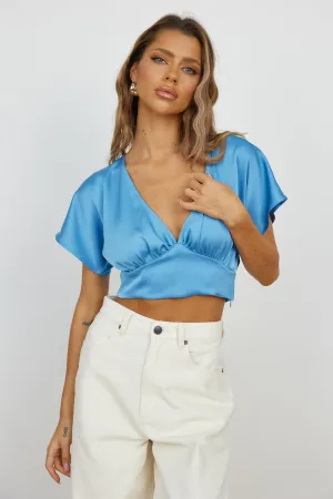 Out Of Mind Crop Top Blue