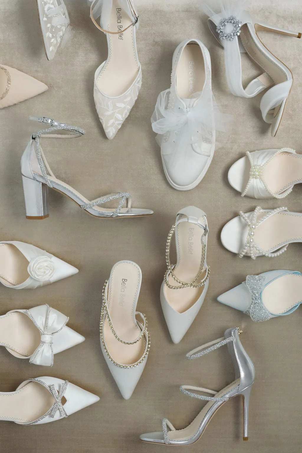 Palmer - Ivory Crystal Edged Wedding Shoes with Bow and Block Heel