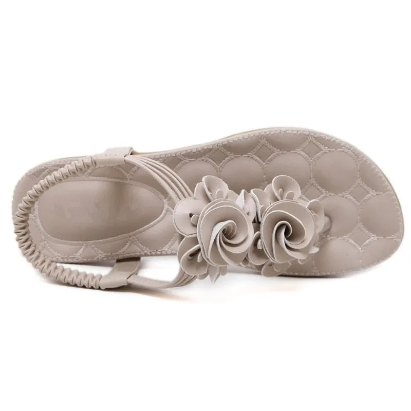 Purpdrank - New Women Summer Casual Bohemia Flat Sandals Shoes Woman Flower Flip flop Sweet Beach Sandals Shoes Size 35-41