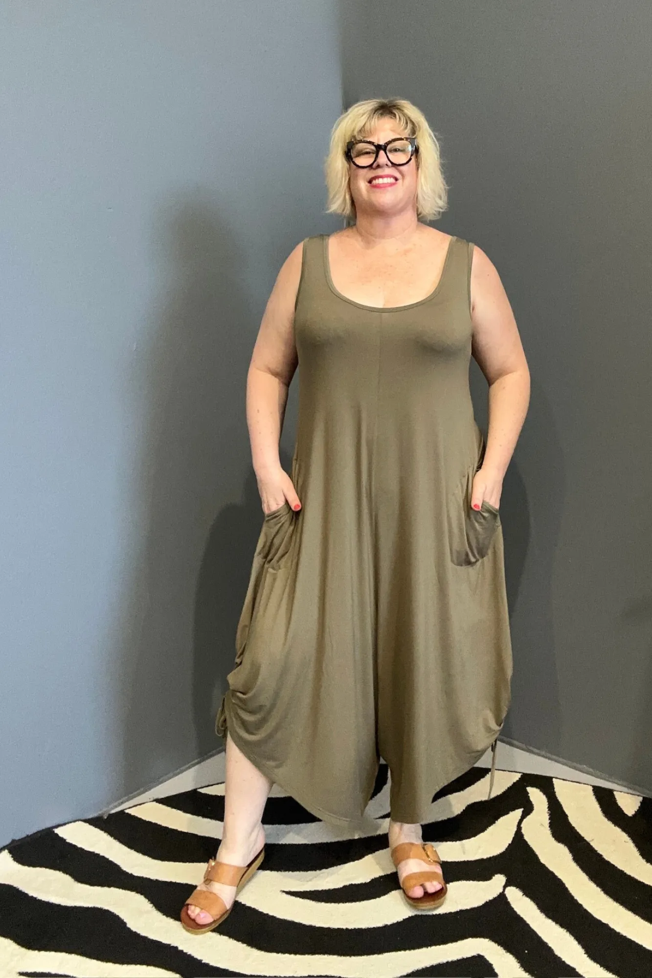 'RACHEL' Bamboo Jumpsuit - Khaki