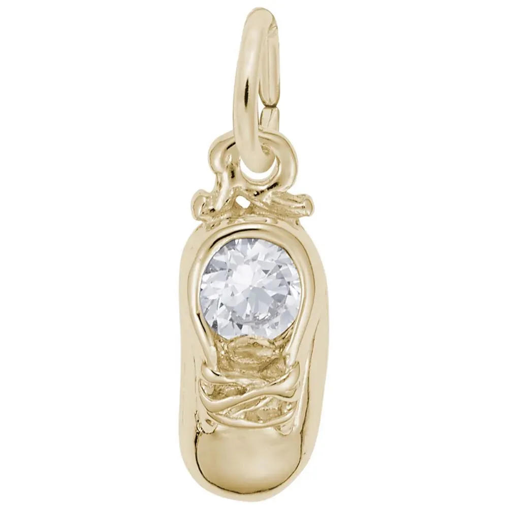 Rembrandt Charms - April Baby Shoe Charm - 2734-004