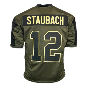 Roger Staubach Unsigned Salute to Service Football Jersey