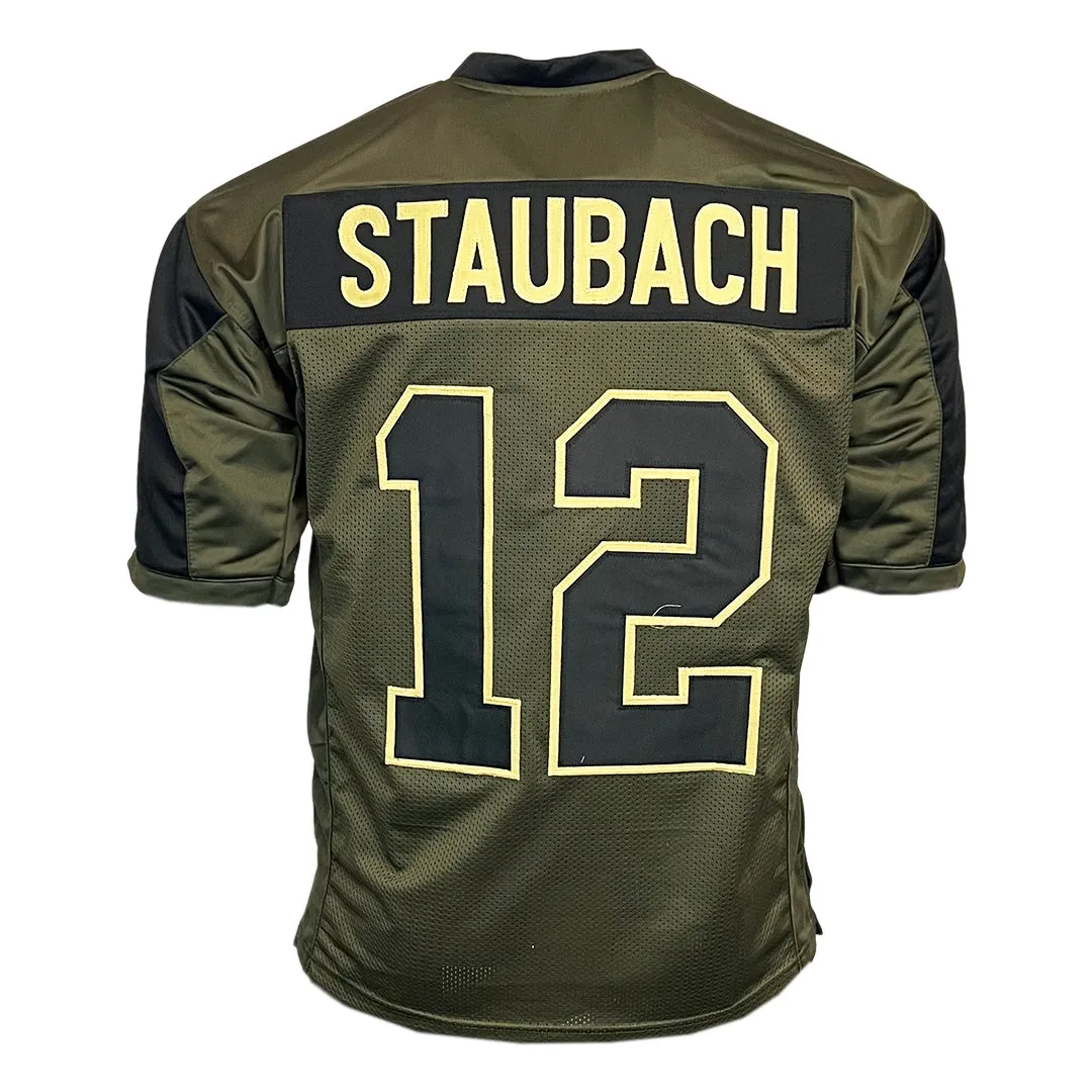 Roger Staubach Unsigned Salute to Service Football Jersey