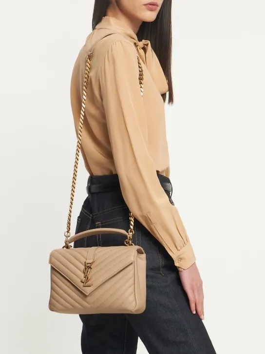 Saint Laurent   Medium Collège quilted leather bag 