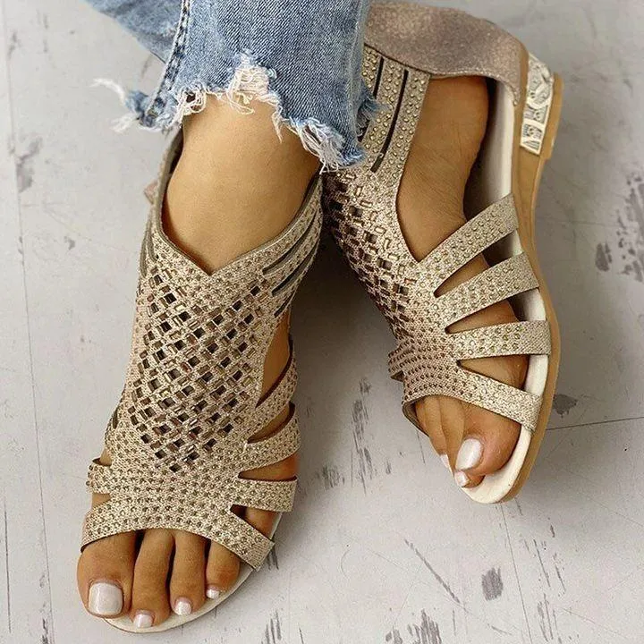 SANDALREPUBLIC CLEOPATRA HOLLOW-OUT SANDALS