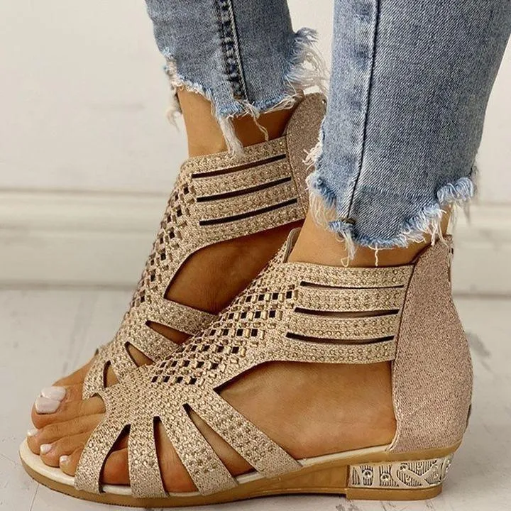 SANDALREPUBLIC CLEOPATRA HOLLOW-OUT SANDALS