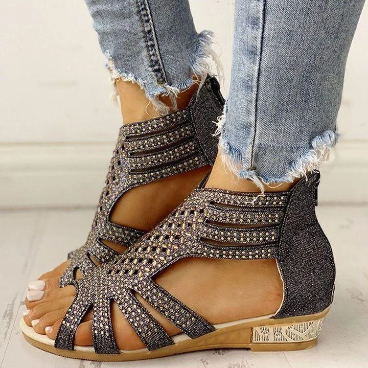 SANDALREPUBLIC CLEOPATRA HOLLOW-OUT SANDALS
