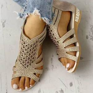 SANDALREPUBLIC CLEOPATRA HOLLOW-OUT SANDALS