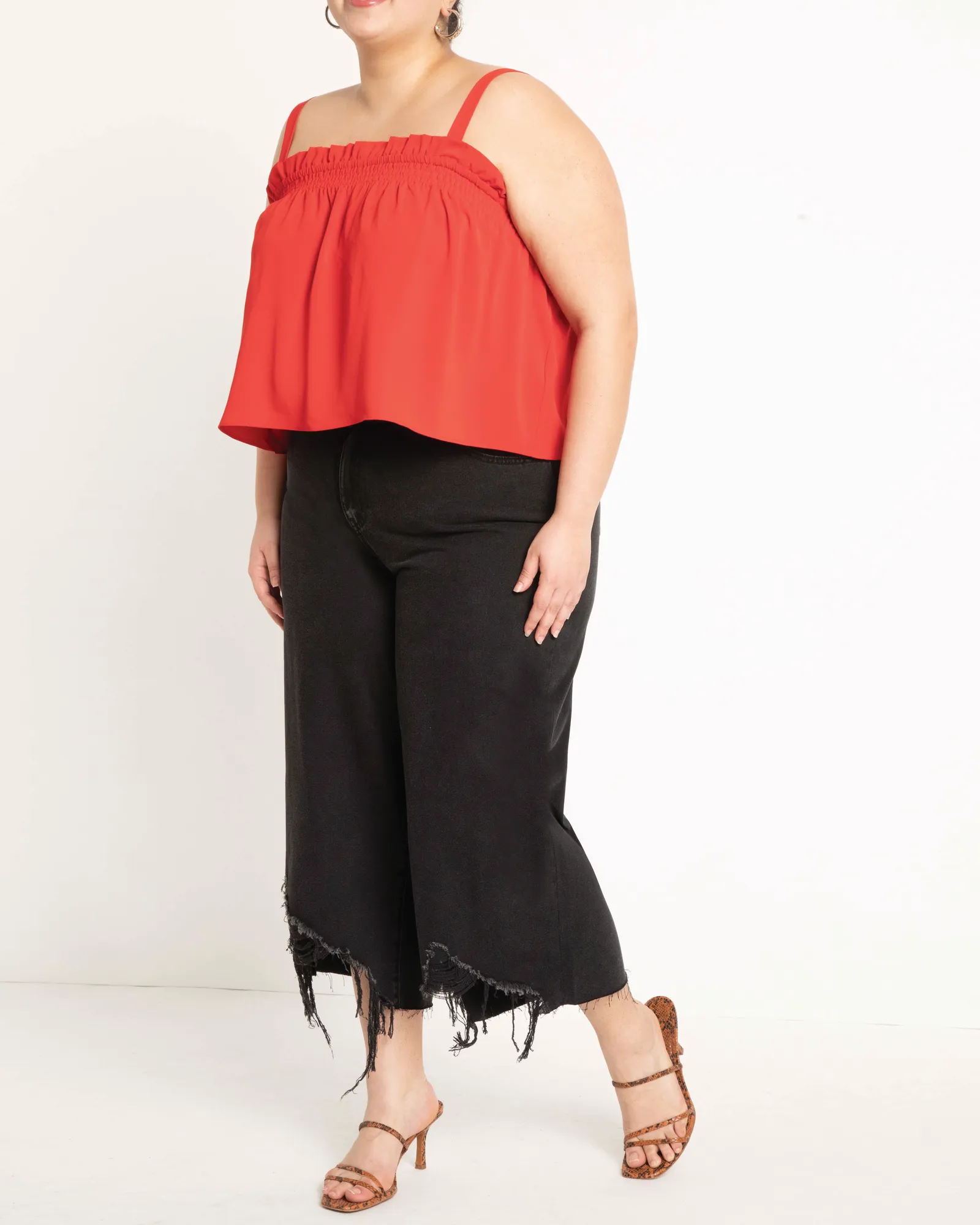 Sarah Ruffle Trapeze Top | Cherry Tomato