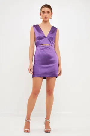 Satin Cut-Out Mini Dress - Final sale
