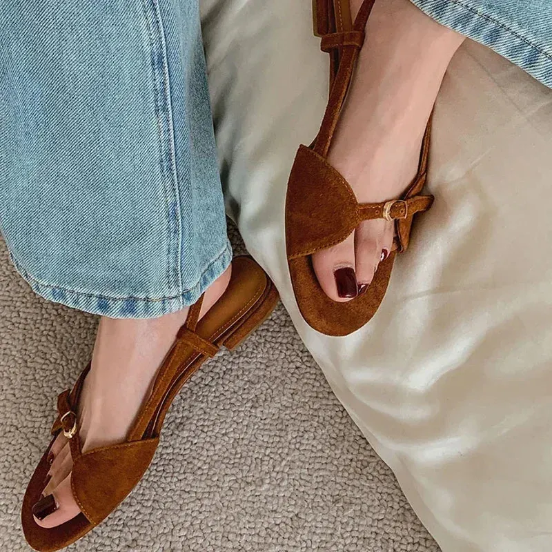 Sohiwoo Bohemian Style Summer Women Sandals Fashion Open Toe Flats Sandal Shoes Ladies Outdoor Beach Vaction Footwear