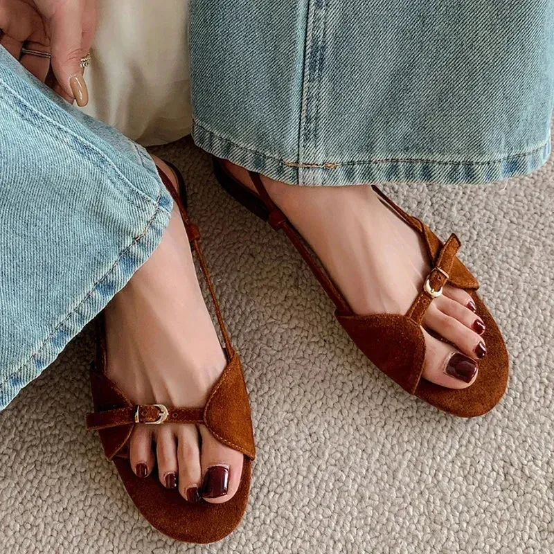 Sohiwoo Bohemian Style Summer Women Sandals Fashion Open Toe Flats Sandal Shoes Ladies Outdoor Beach Vaction Footwear