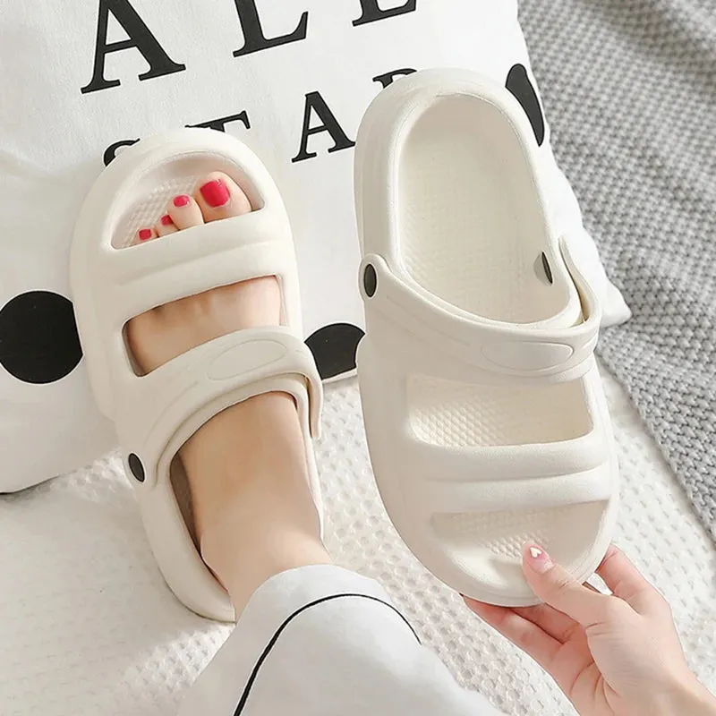Sohiwoo Platform Women\'s Sandals Summer EVA Thick Soft Sole Cloud Slippers Women Comfot Non-slip Beach Slides Shoes Plus Size