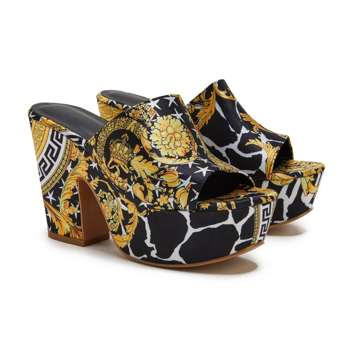 Sohiwoo  Women's Waterproof Chunky Platform Sandals Thick Heel Slippers