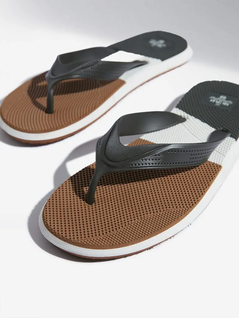 SOLEPLAY Mustard Colour-Blocked Flip-Flop