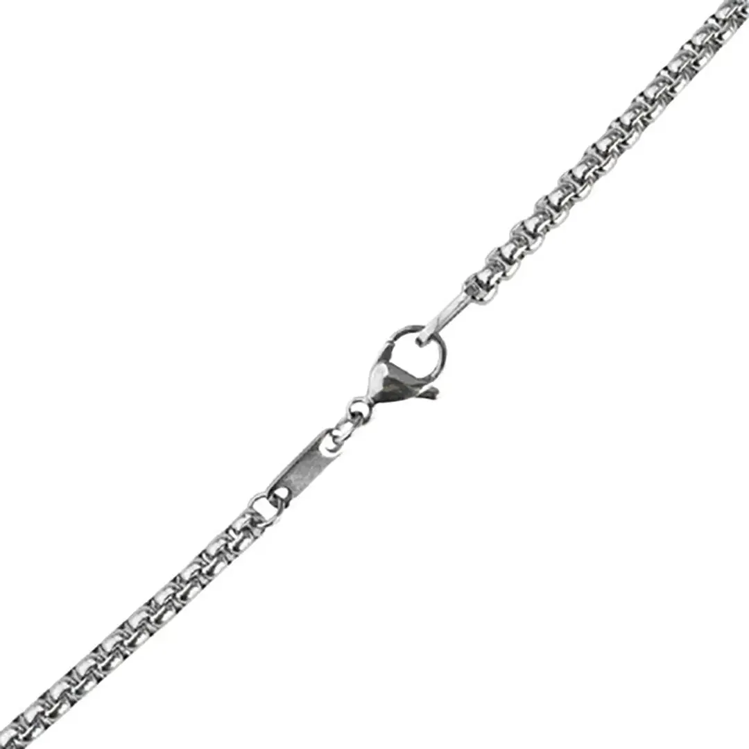 SteelTime Men's Stainless Steel and Black Onyx Cross Necklace