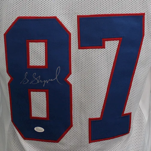 Sterling Shepard Autographed Pro Style Football Jersey White Color Rush (JSA)