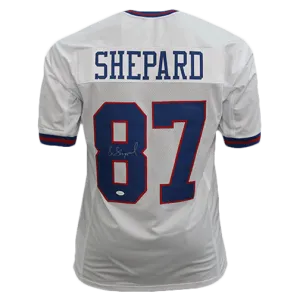 Sterling Shepard Autographed Pro Style Football Jersey White Color Rush (JSA)
