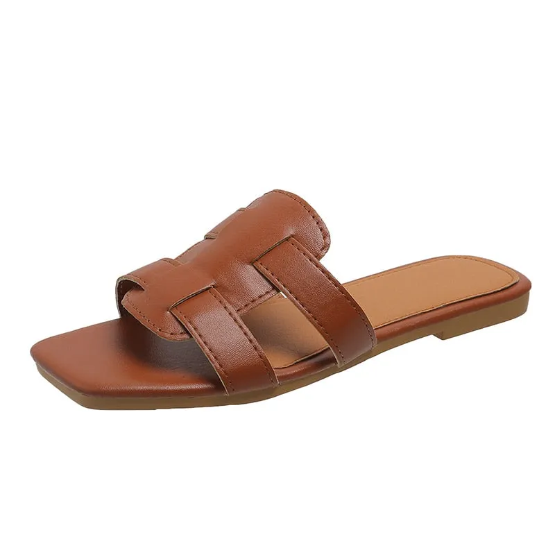 Toleet 2023 New Summer Women's Slippers Roman Fashion Designer Flat Sandals Latex Soft Sole Shoes Female Breathable Beach Flip-Flops