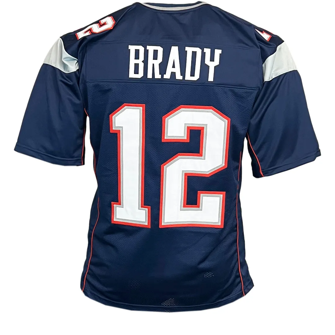 Tom Brady Unsigned New England Blue Football Jersey
