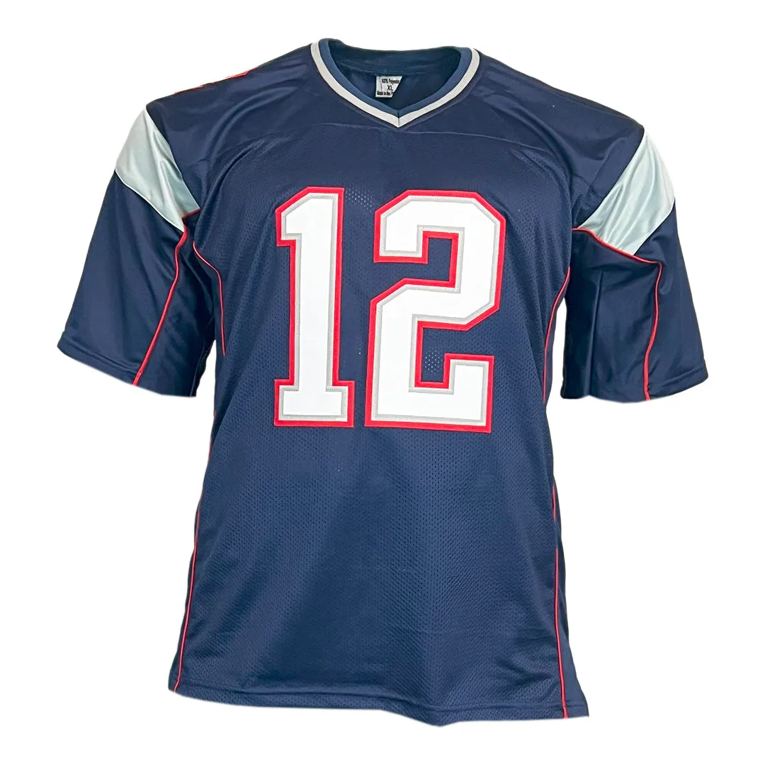 Tom Brady Unsigned New England Blue Football Jersey