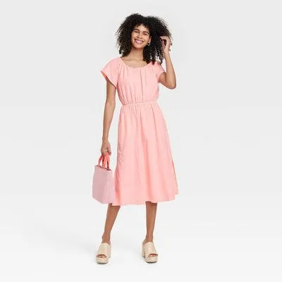Universal Thread Women's Short Sleeve Cut Out Back Casual Dress Sundress