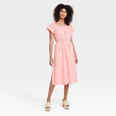Universal Thread Women's Short Sleeve Cut Out Back Casual Dress Sundress