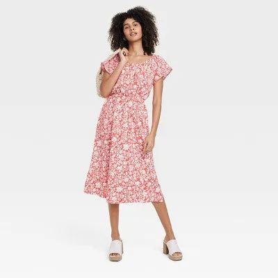 Universal Thread Women's Short Sleeve Cut Out Back Casual Dress Sundress