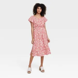 Universal Thread Women's Short Sleeve Cut Out Back Casual Dress Sundress