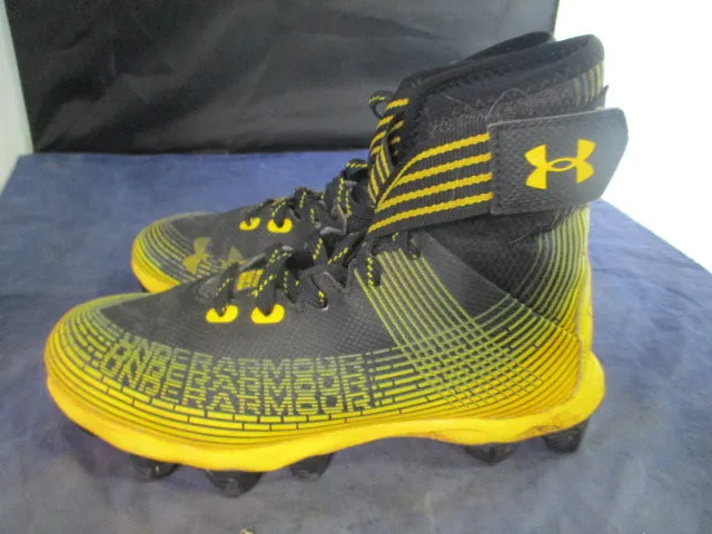 Used Under Armour Black/Gold Football Cleats Size 3