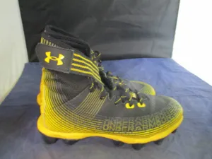 Used Under Armour Black/Gold Football Cleats Size 3