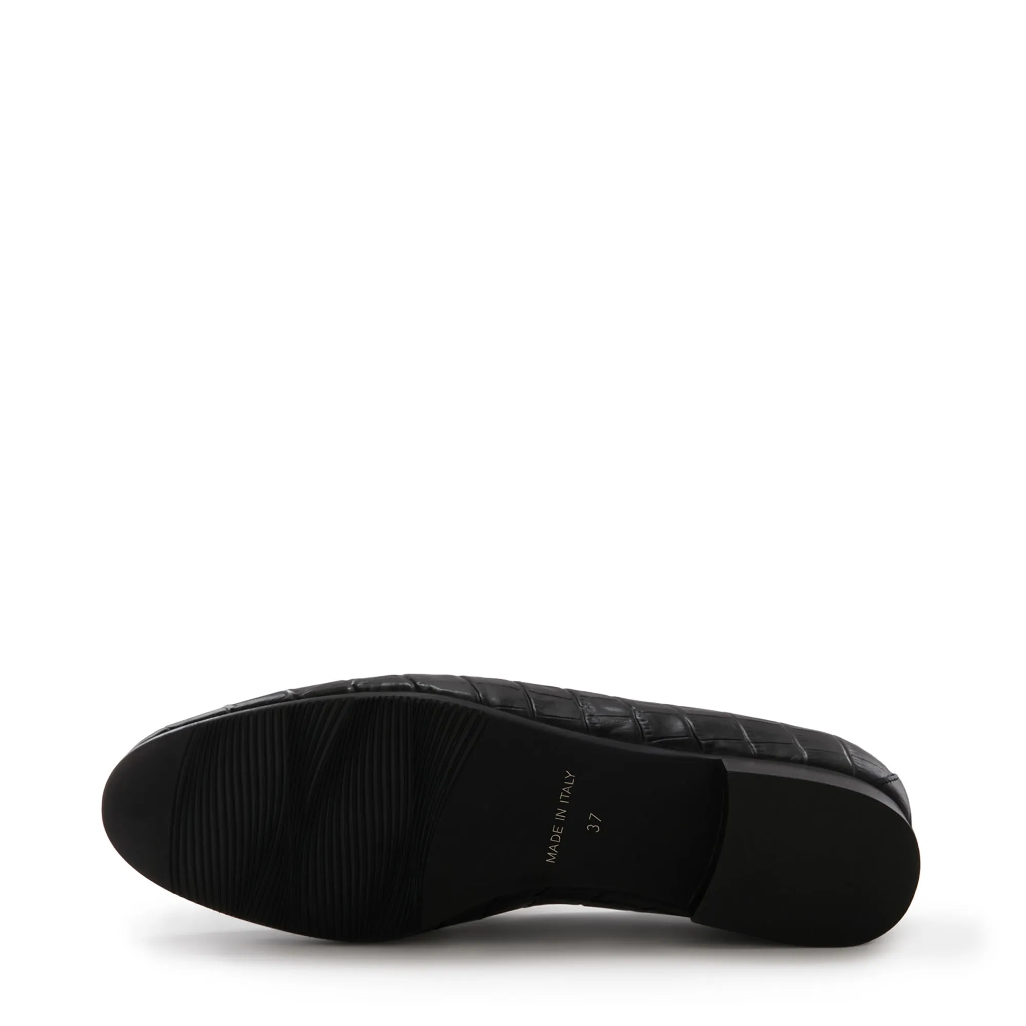 Vendôme Fleur croco black calfskin leather loafers