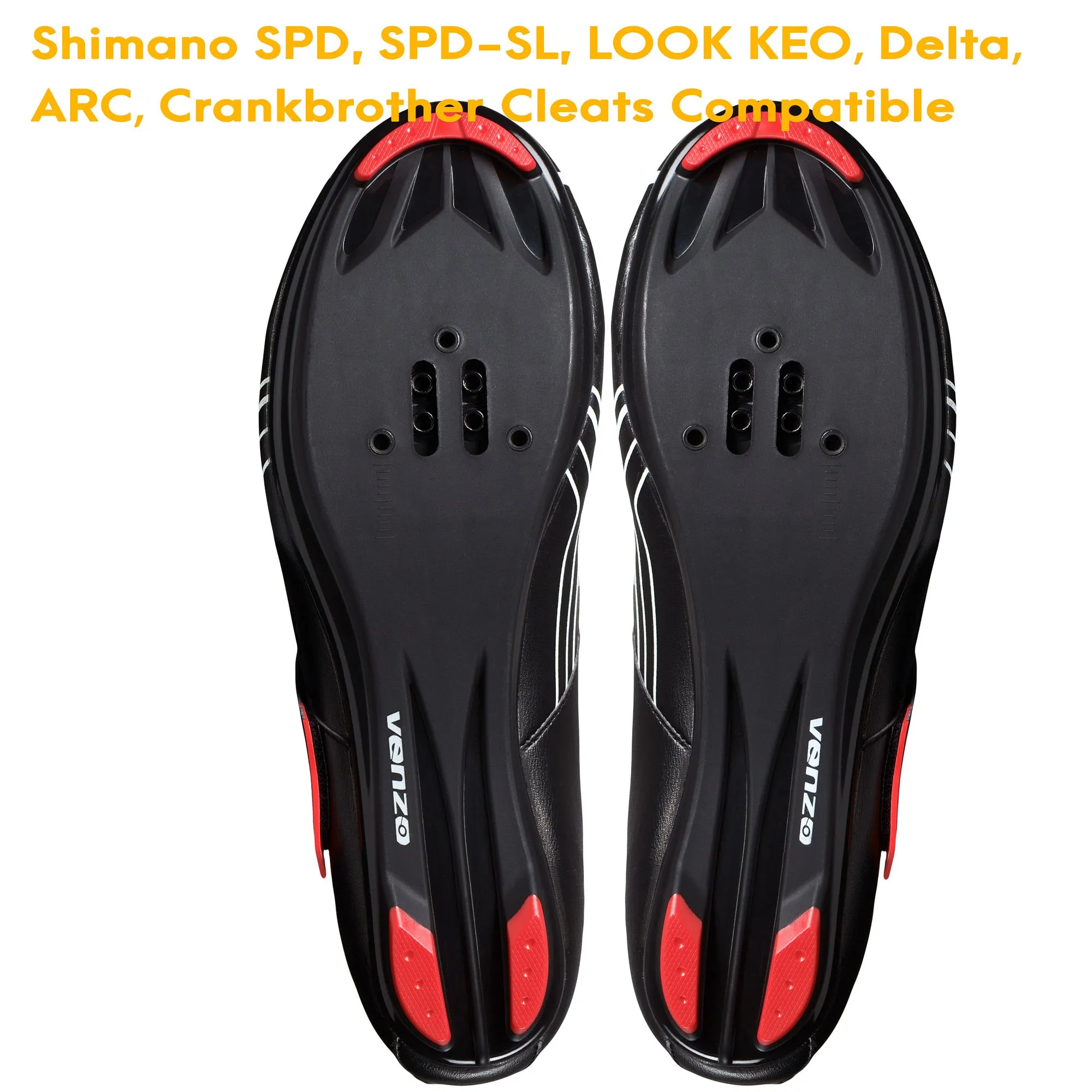 Venzo Bike Bicycle Road Cycling Triathlon Shoes with Clipless Pedals and Cleats - Look ARC Delta Compatible - Size 49