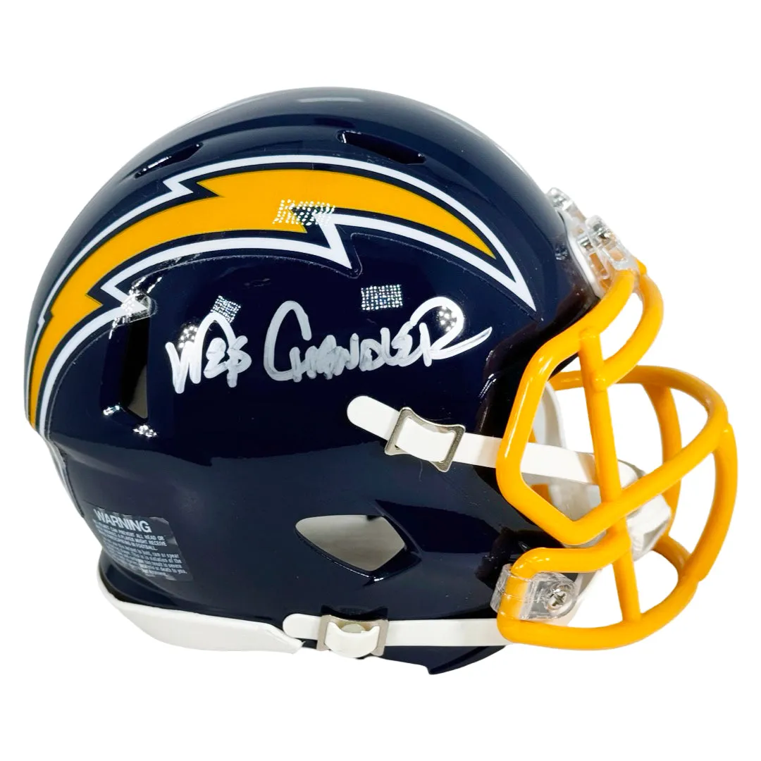 Wes Chandler Signed Los Angeles Chargers Throwback Yellow Mask Speed Mini Football Helmet (JSA)