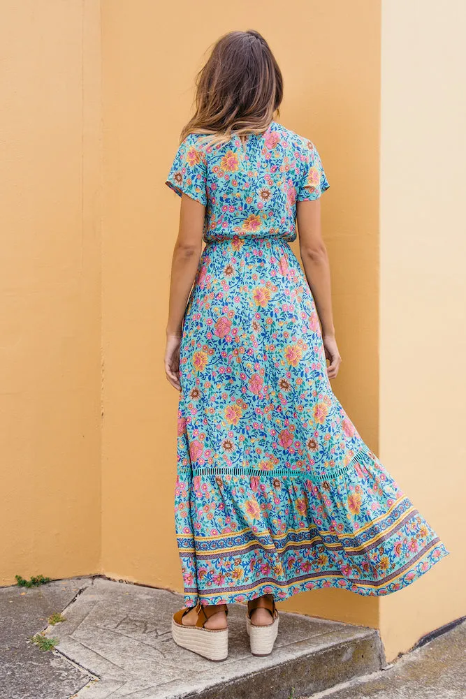 Windmill Way Maxi Dress Aqua