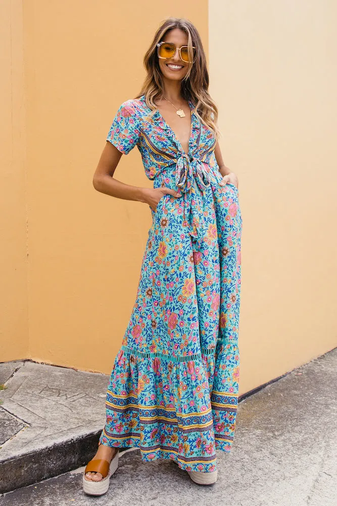 Windmill Way Maxi Dress Aqua