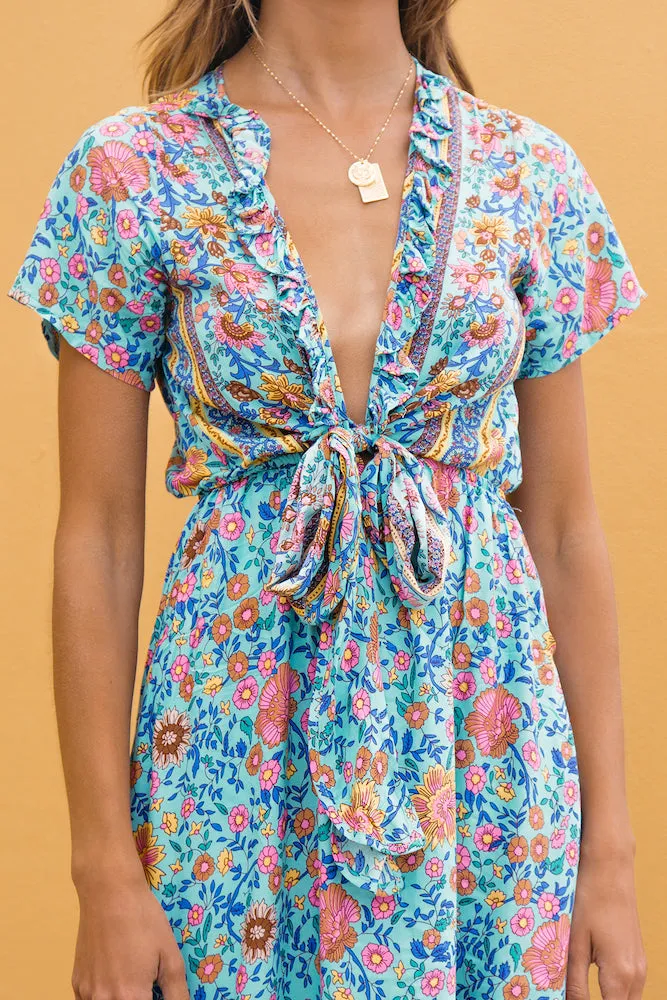 Windmill Way Maxi Dress Aqua