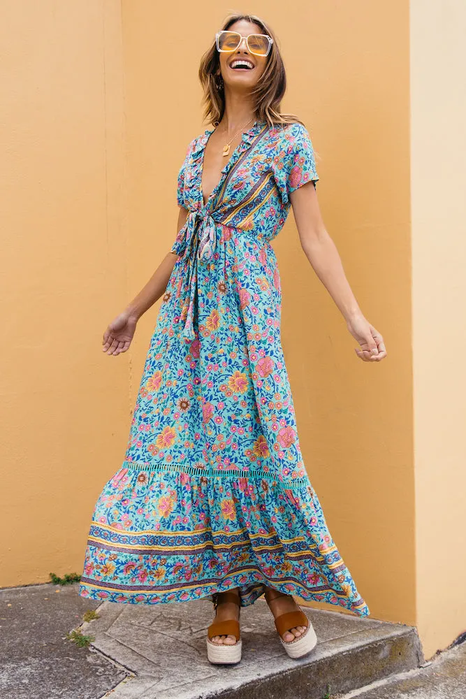 Windmill Way Maxi Dress Aqua