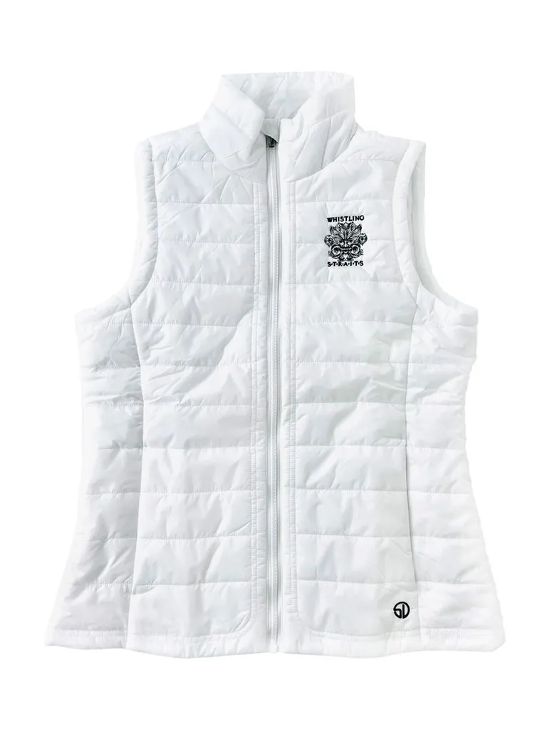 WOMEN&#039;S STRAIGHT DOWN® CLOUD VEST. WHISTLING STRAITS® LOGO EXCLUSIVELY. 2 COLOR OPTIONS. 